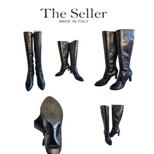 THE SELLER ITALY BLACK LEATHER KNEE HIGH BOOTS SIZE 37